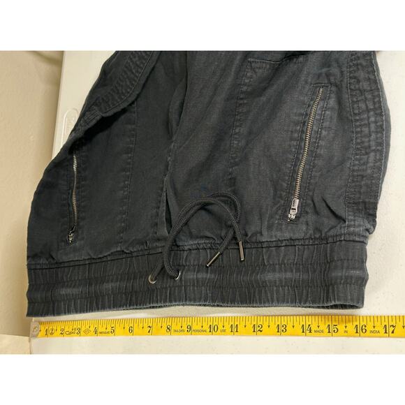 Athleta Pants Womens 8P Black Cabo Linen Wide Leg Pull On Casual Vacation Staple - Picture 7 of 9